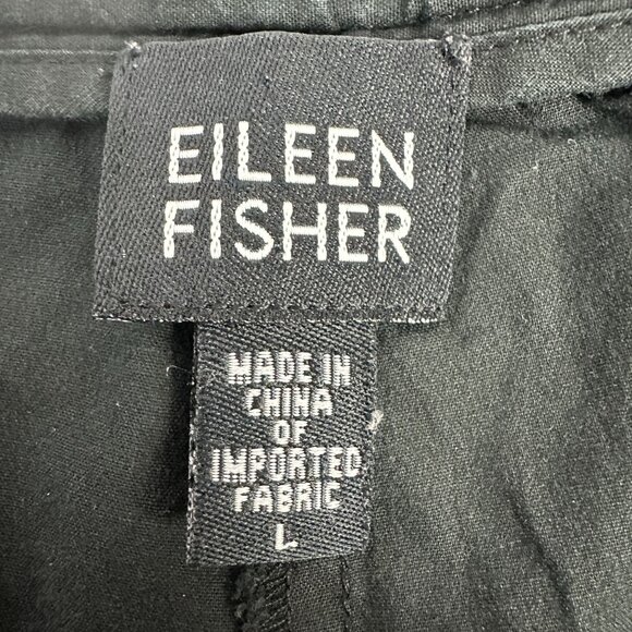Eileen Fisher Womens Black Relaxed Fit Pull-On Pants Size Large - Picture 3 of 3